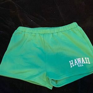 Shein green Hawaii USA shorts
